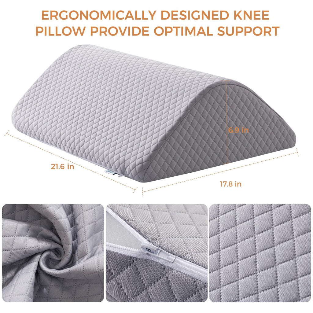 Knee Wedge Pillow for Post-Surgery Recovery-Leg Elevation Support for Sleep Position, Alleviating Lower Back & Hip