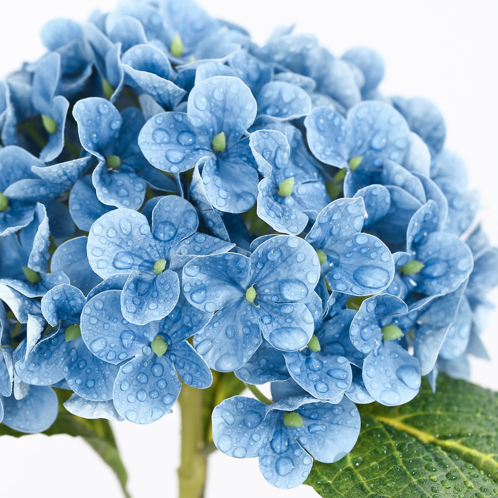 5pcs Real Touch Artificial Hydrangea, Baby Blue
