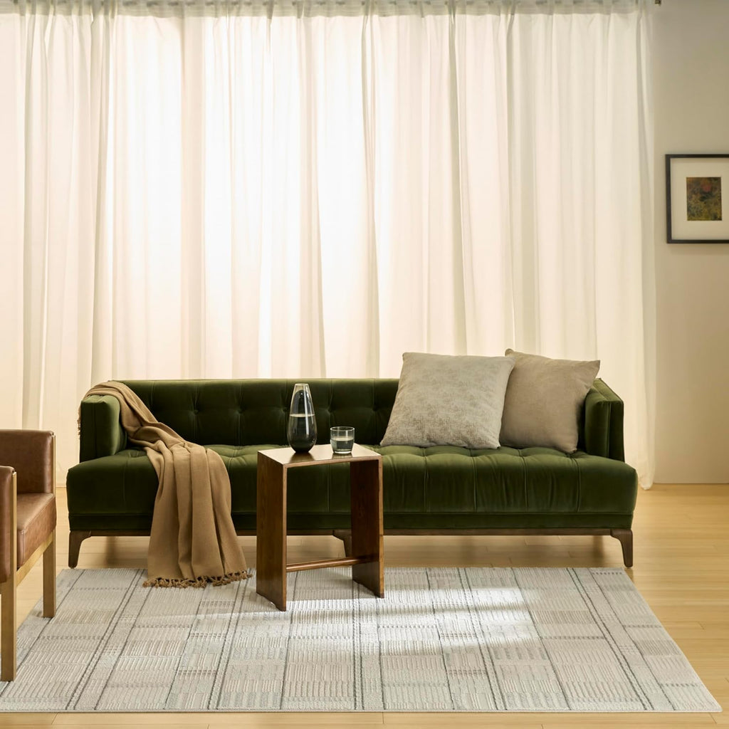 Home Nordic Ivory Grey Area Rug - Easy Clean, Non Shedding, Bed Room, Living Room, Dining Room, Kitchen (5' x