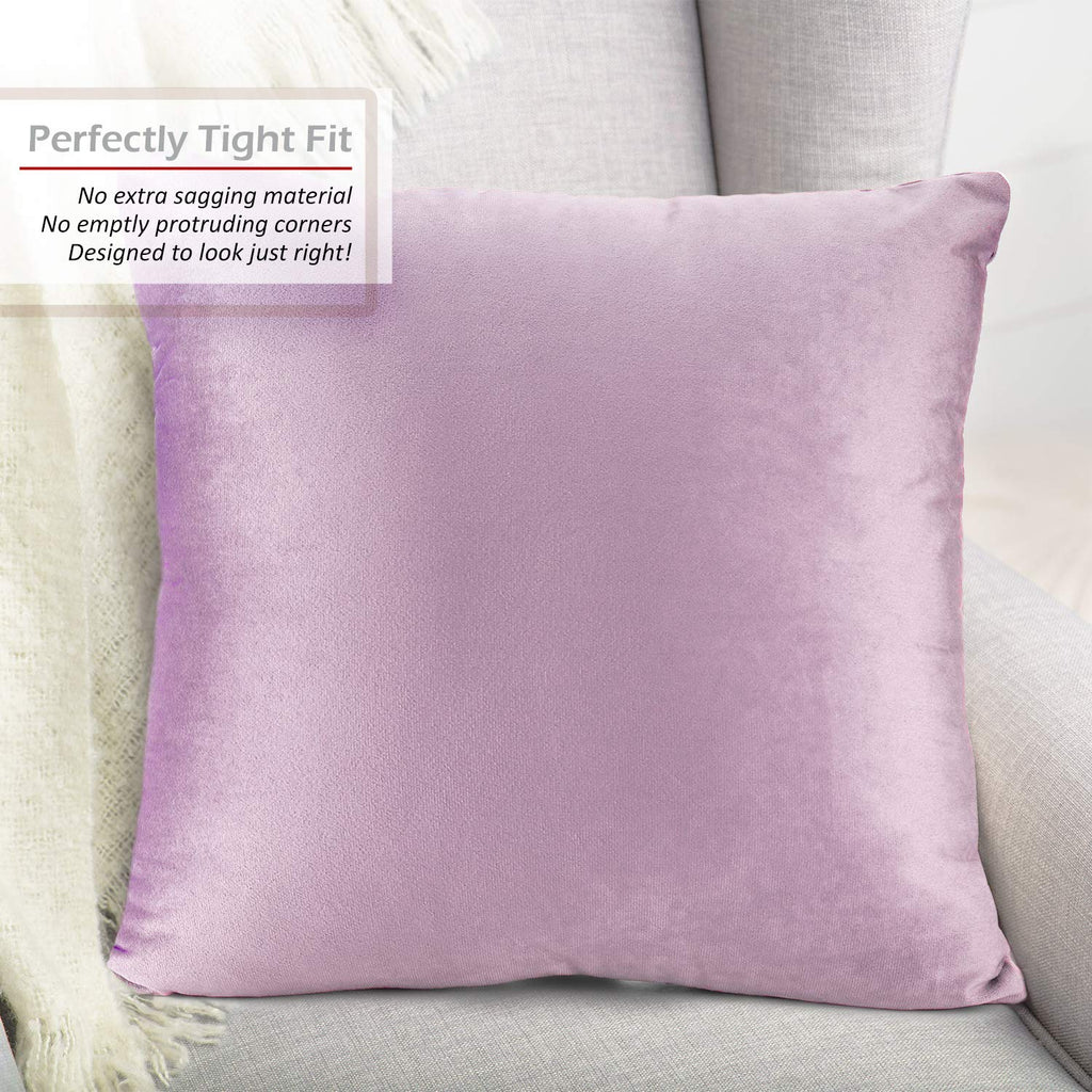 Throw Pillow Covers, Cozy Velvet Decorative Outdoor Pillow Covers 16 x 16 Inches, Soft Solid Cushion Covers for Sofa