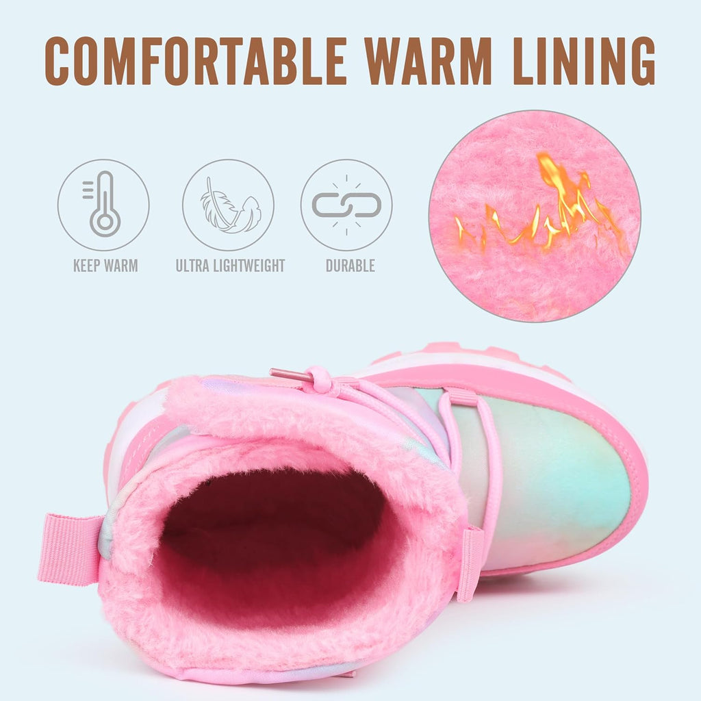 Kids Outdoor Winter Snow Boots, Warm Fur Lined