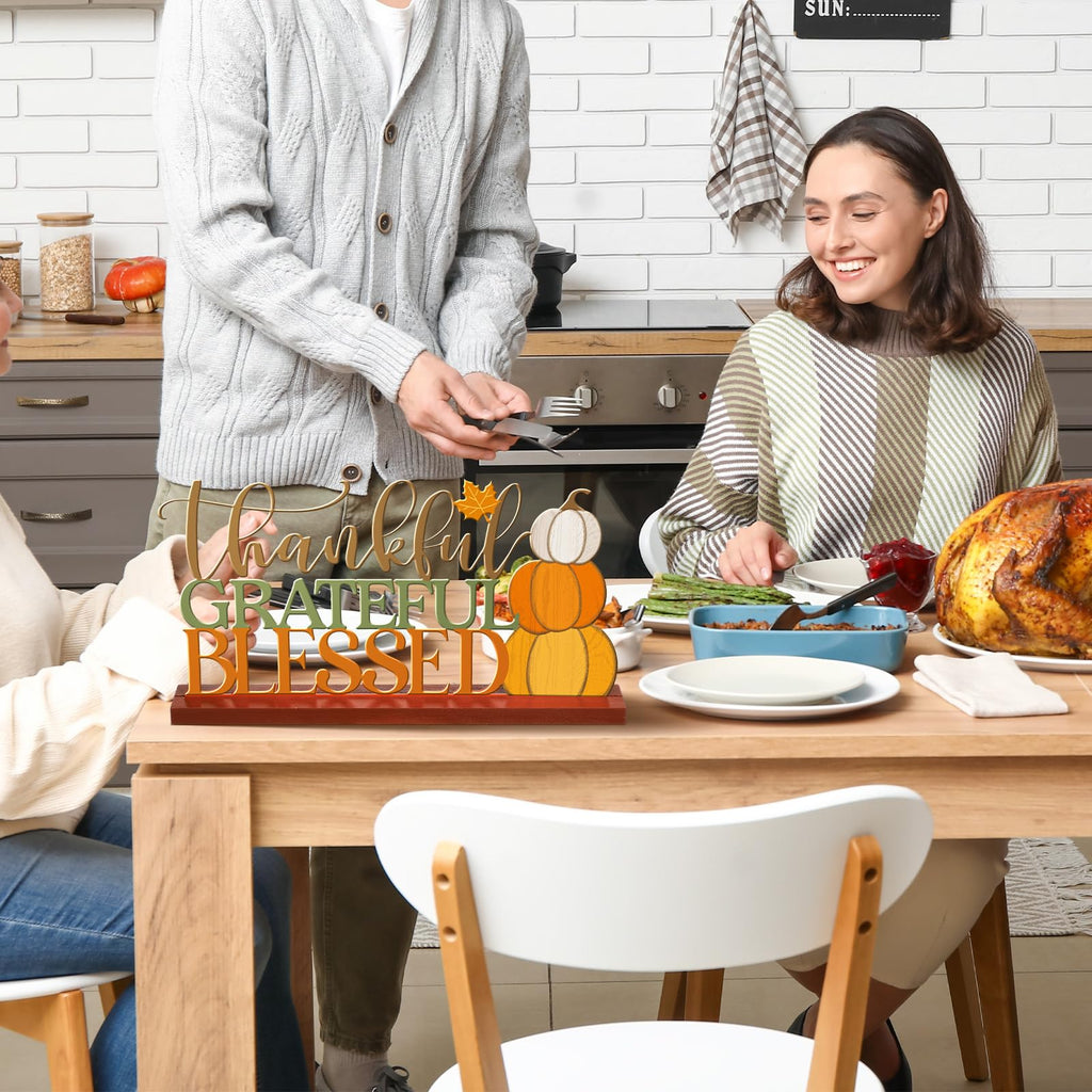 11.81inch Thanksgiving Table Sign Metal Fall Decorations