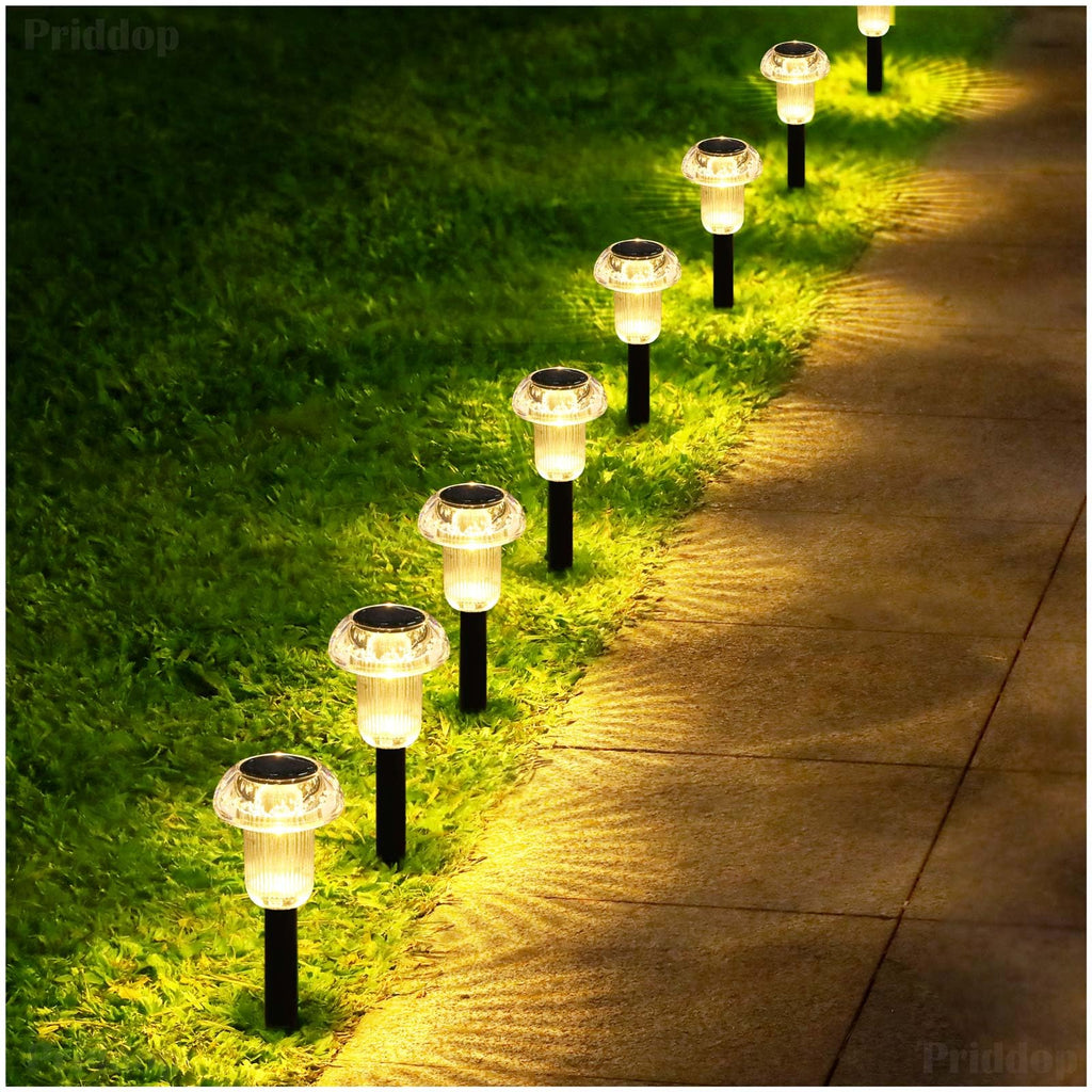 8 Pack Solar Garden Lights Outdoor Waterproof 3000K Warm White LED