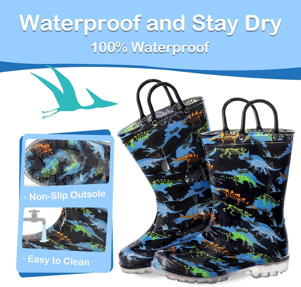 Kids Light Up Rain Boots for Girls & Boys