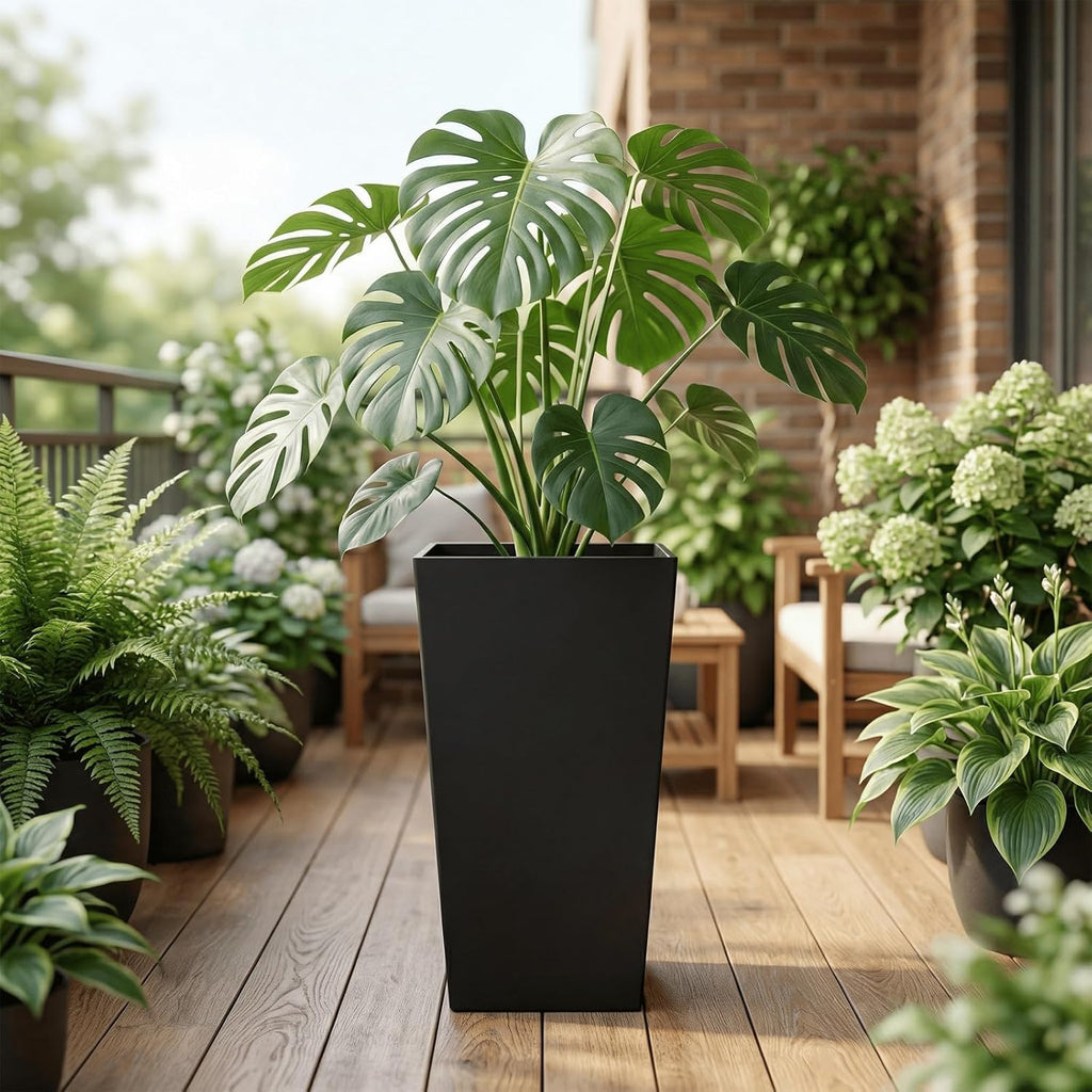 Taper Tall Planters 29 Inch Set of 2, Large Planter for Indoor Outdoor Plants, Modern Flower Pot Containers Large