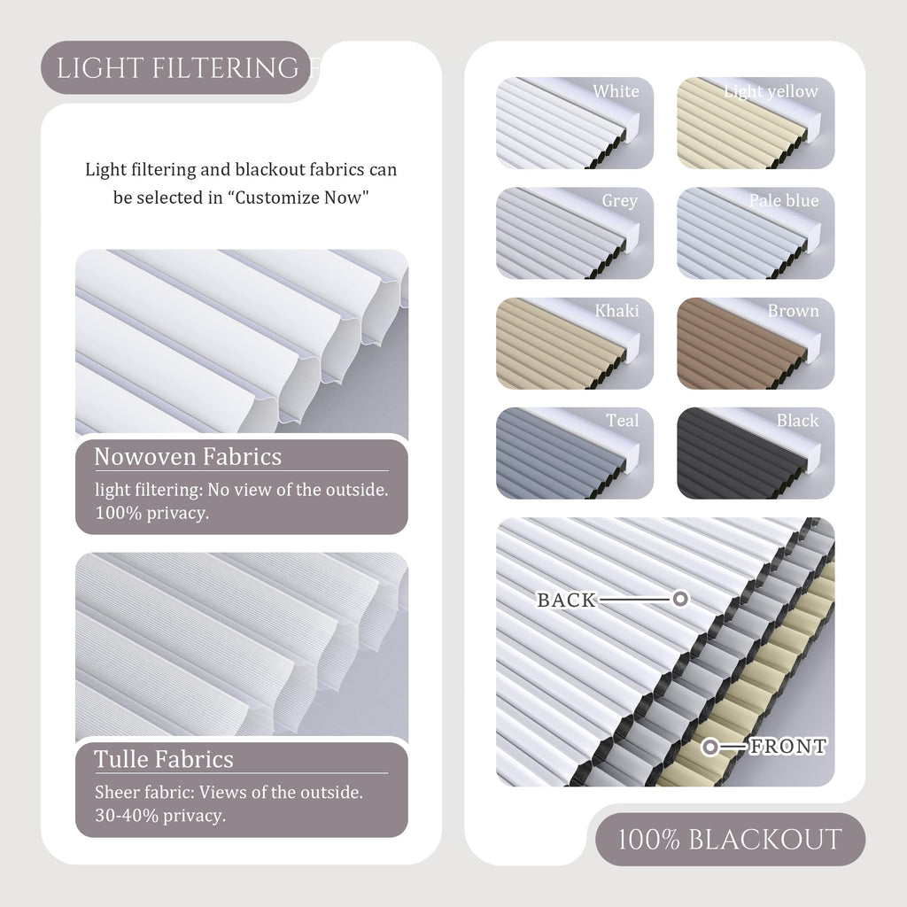 Motorized Day Night Cellular Shades, Smart Electric Double Honeycomb Blinds with Remote, Blackout and Light Filtering