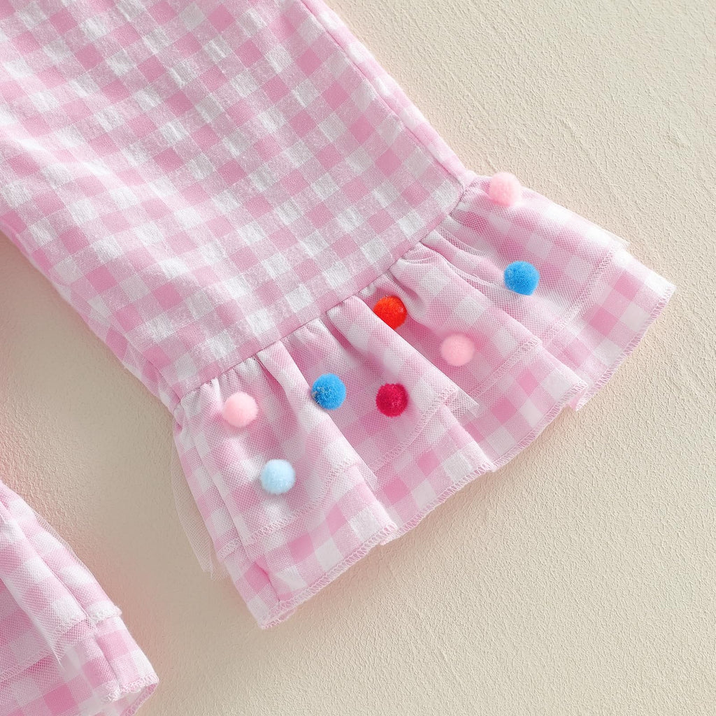 Toddler Baby Girl Easter Outfit Bunny Overalls Bell Bottoms Rabit Romper Jumpsuit Old Clothes (Birthday
