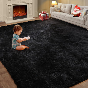 Washable Area Rug 8x10 - Vintage Floral Living Room Rug for Dining Room (Under Table), Bedroom - Stain Resistant
