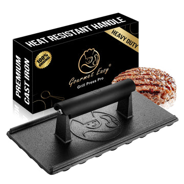 3 lbs Cast Iron BBQ Grill Press with Heat Resistant Handle