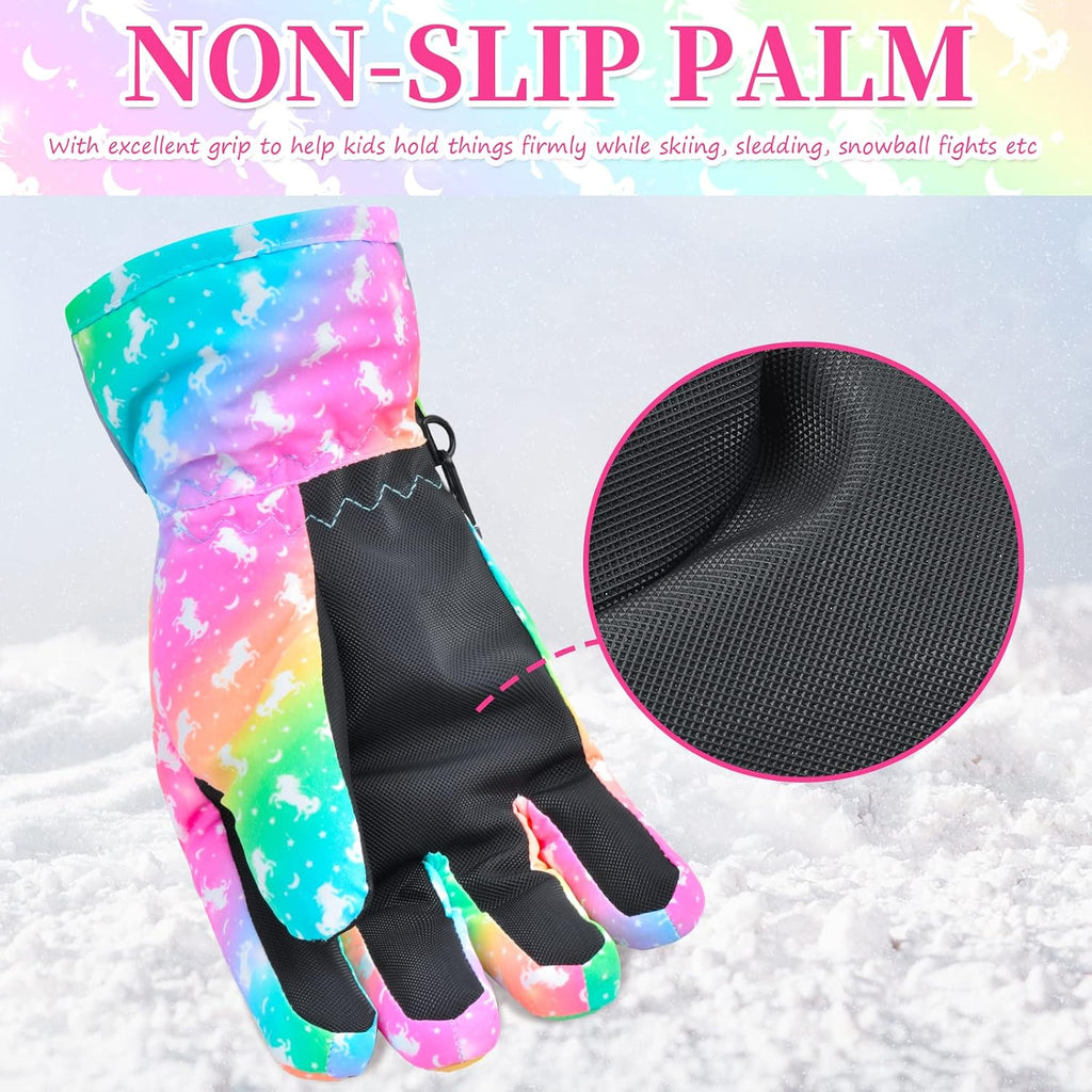 Kids Gloves Winter Snow Waterproof Ski Gloves for Girls Toddler Outdoor Windproof