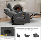 Manual Recliner Sofa Set, Fabric Home Theater Seating with Side Pockets and Cup Holders