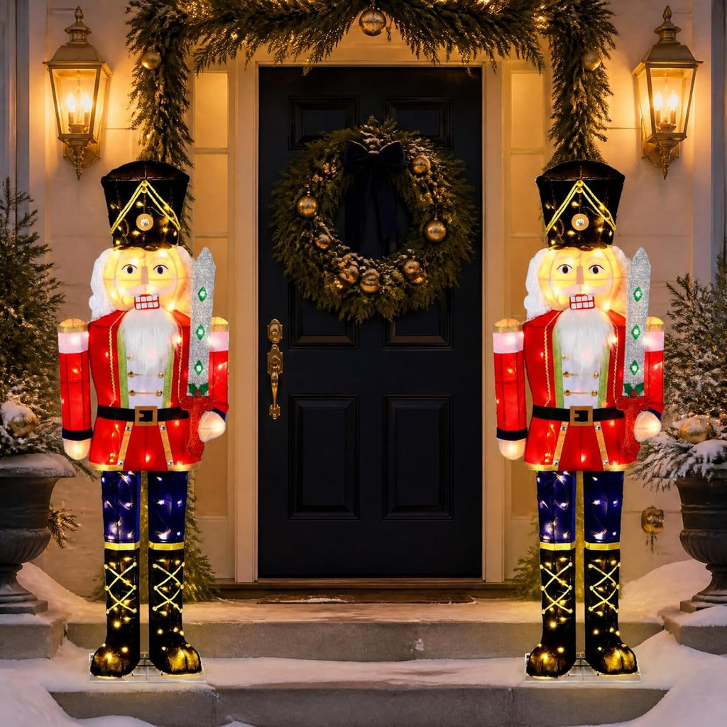 5 FT Nutcracker Christmas Decor Outdoor with 100 LED Lights (1)