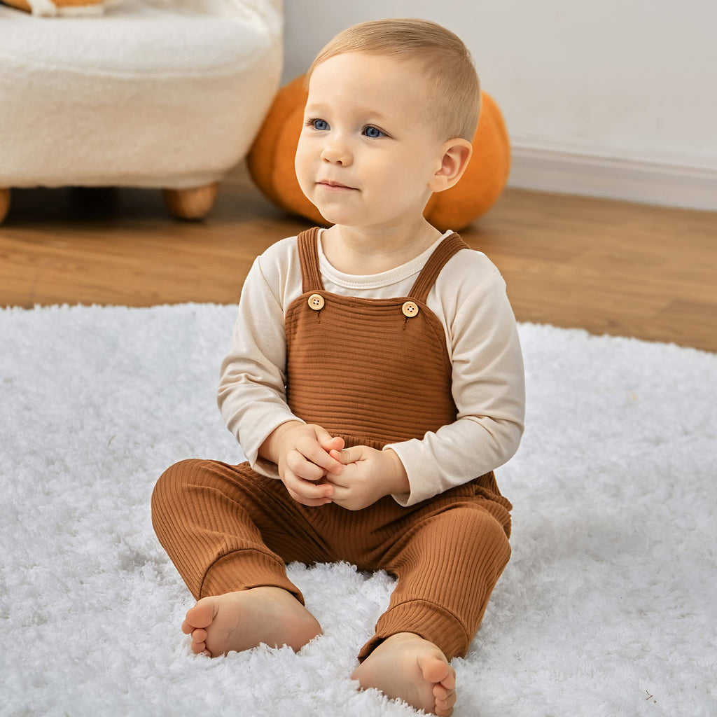 Baby Boy Winter Clothes 6 9 Fall Outfits Overalls Beige