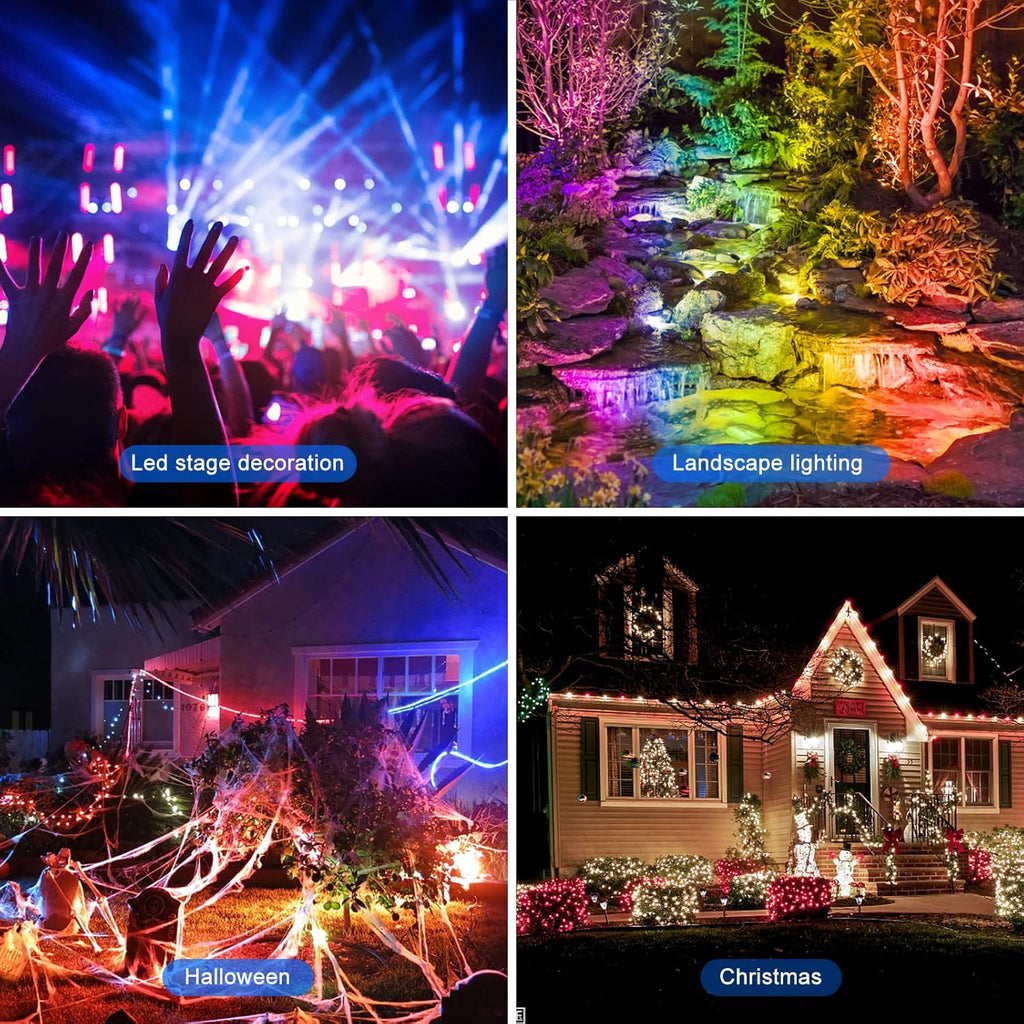RGB Outdoor LED Flood Light 50W Color Changing Floodlights Spotlights Landscape Lighting Fixture Waterproof