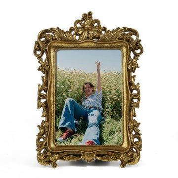 5x7 Vintage Picture Frame Gold for Farmhouse Rustic Bedroom Decor