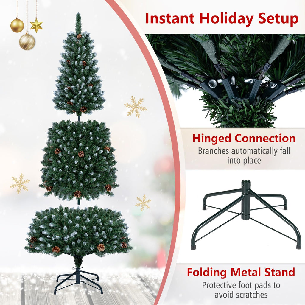 7.5 FT Artificial Christmas Tree, Slim Pencil Xmas Tree