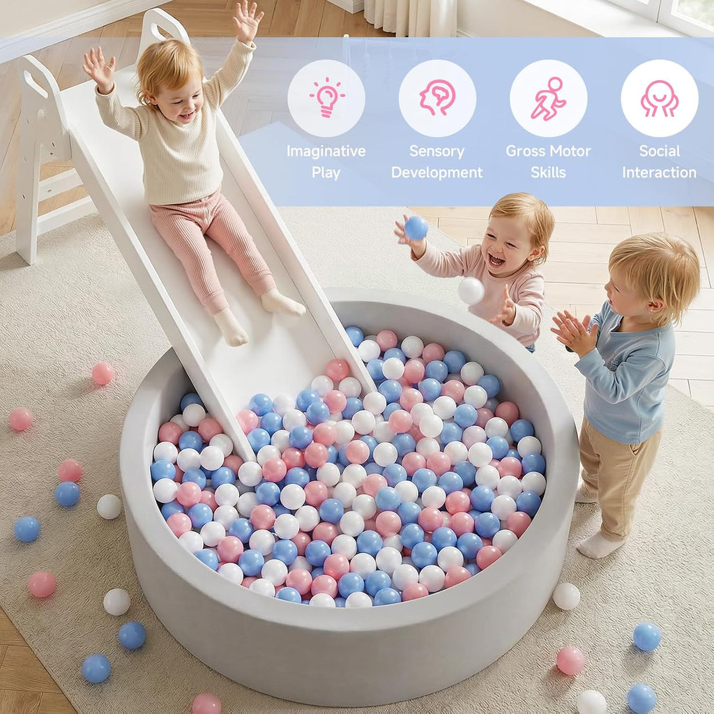 Foam Ball Pit, Ball Pit for Toddlers, Gray, NO Balls