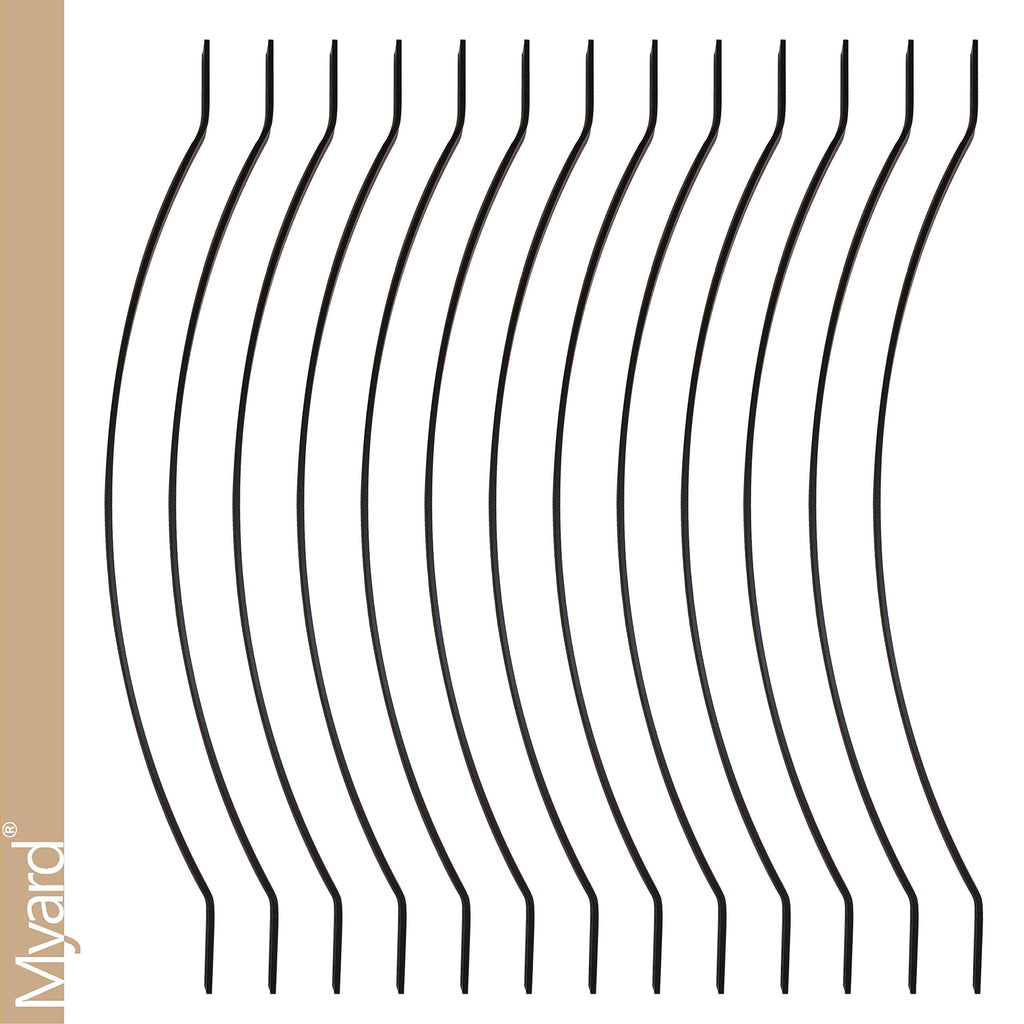 32-1/4'' Grooved Aluminum Deck Balusters, Arc Arch Style, Matte Black
