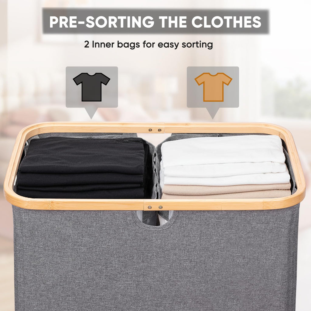 140L Laundry Hamper with Lid, Large Laundry Basket Bin