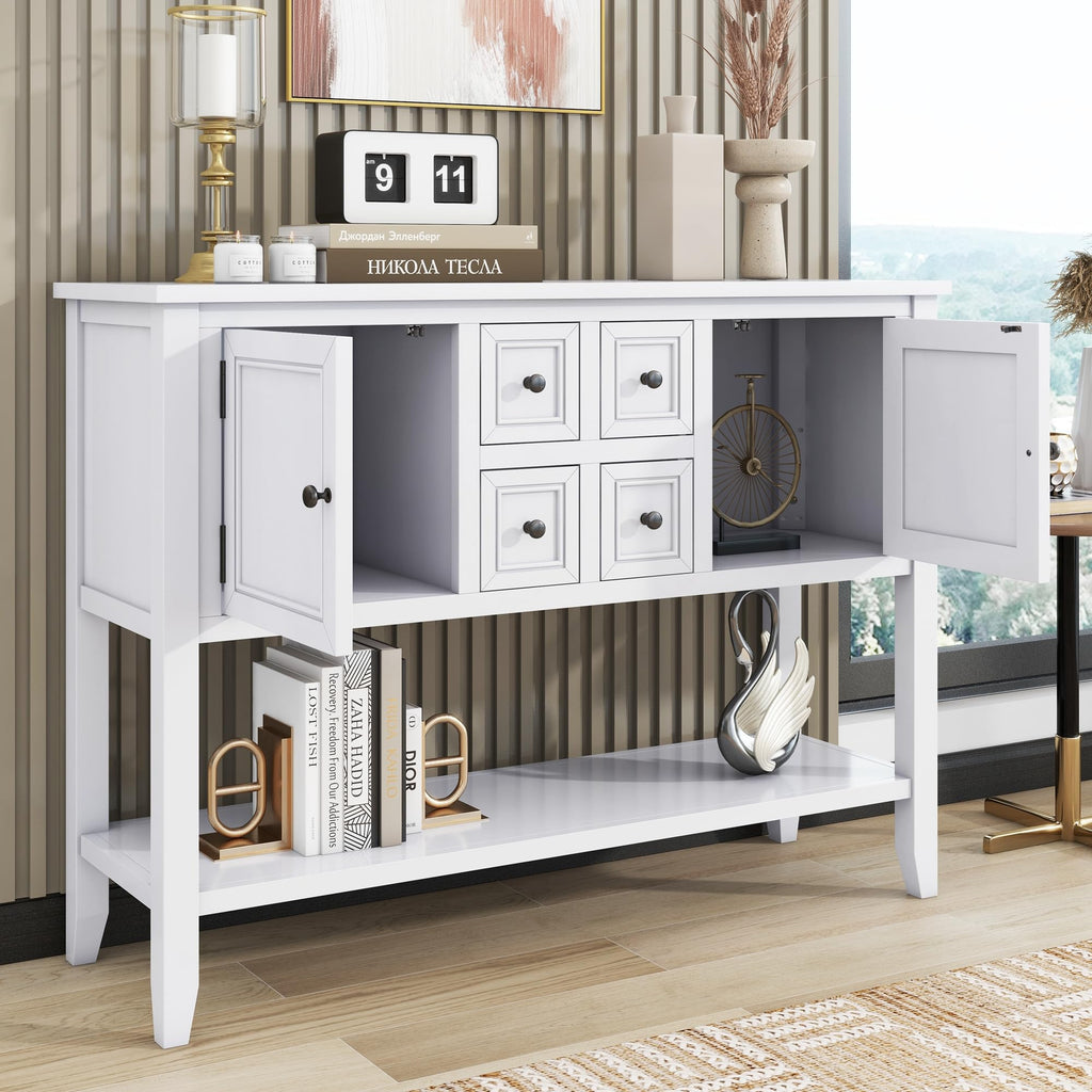 44.5" Solid Wood Sideboard Buffet Cabinet, Entryway Console Table