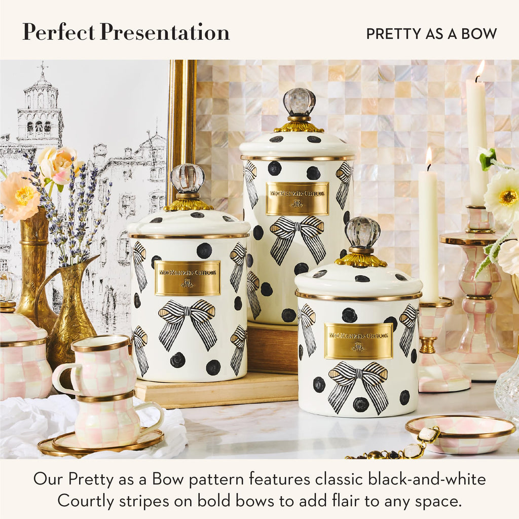 Enamel Canister, Large, Pretty as a Bow