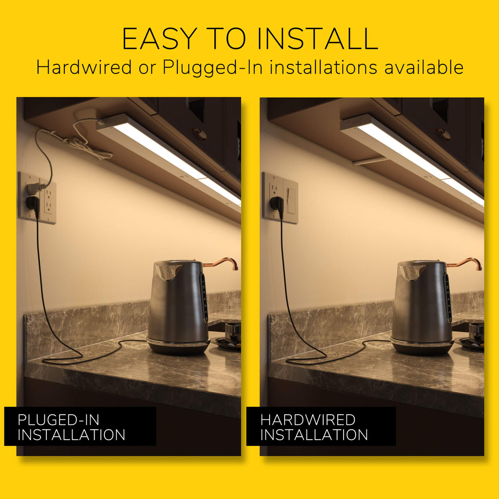 9-inch 3 Color Levels LED Under Cabinet Lighting, Hardwired or Plugged-in, Selectable 2700K/3000K/4000K, Dimmable