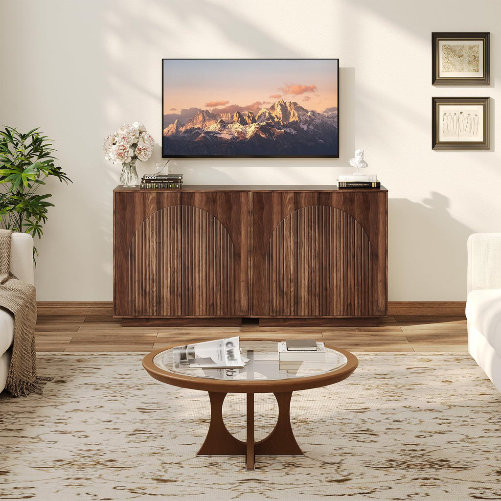 Buffet Cabinet, Sideboard Buffet Cabinet with Storage, Coffee Bar Cabinet, Push-to-Open Doors & Adjustable Internal