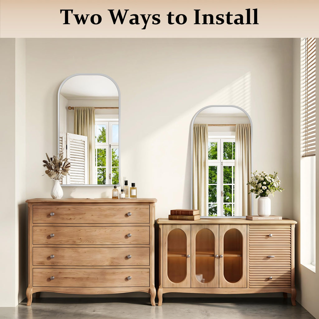 Bathroom Mirror, 20x36 inch Silver Rectangle Wall Mounted Mirror with Thin Frame, Bathroom Vanity Mirrors for Over