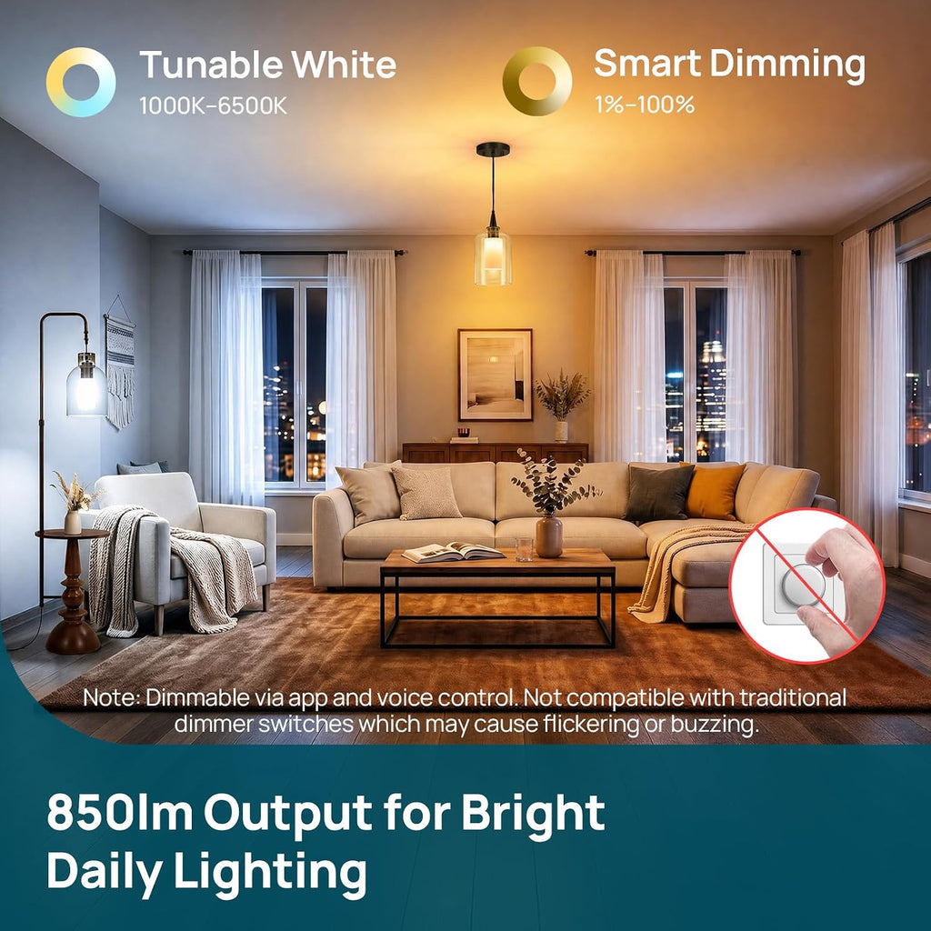 Smart Light Stick, Color and White+Matter Smart Light Bulb, Soft White to Daylight