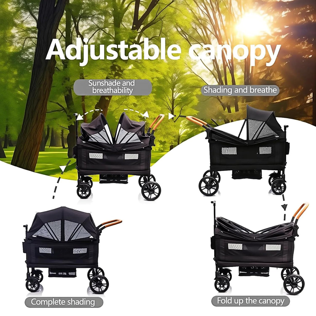 Luxury Wagon Stroller for 2 Kids & Cargo-Lightweight Travel Stroller