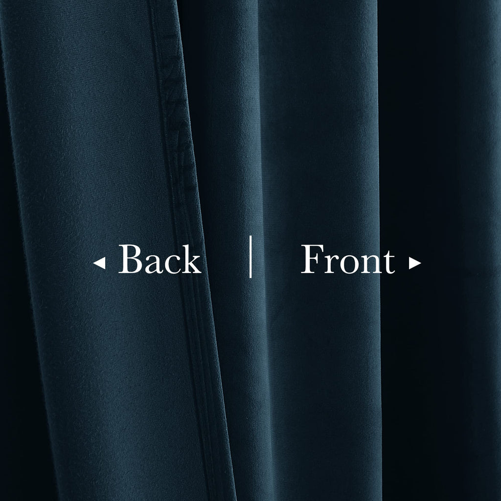 Extra Wide Room Divider Curtains Navy Blue Velvet Blackout Thermal Energy Efficient Window Drapes Theater Apartment