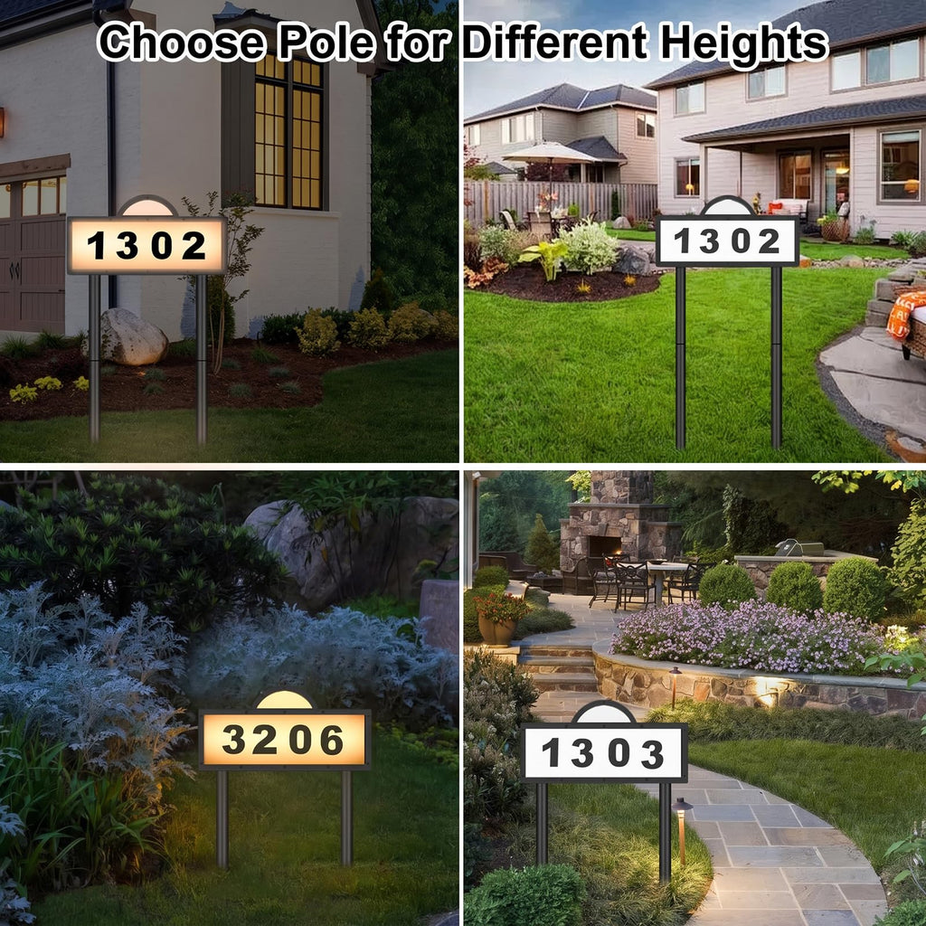 LED Solar Address Sign, Address Numbers for Yard with 2 Colors