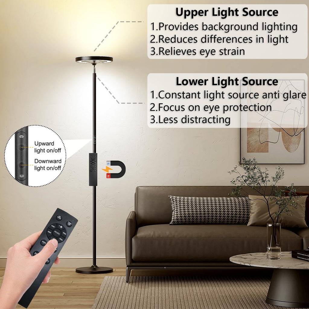 Double Side Lighting LED Floor Lamp with Remote Smart App 36W