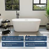 67 Inch Acrylic Freestanding Bathtub, Deep Soaking Tub with Non-Slip Base, CUPC Certified Free Standing Tub, Chrome