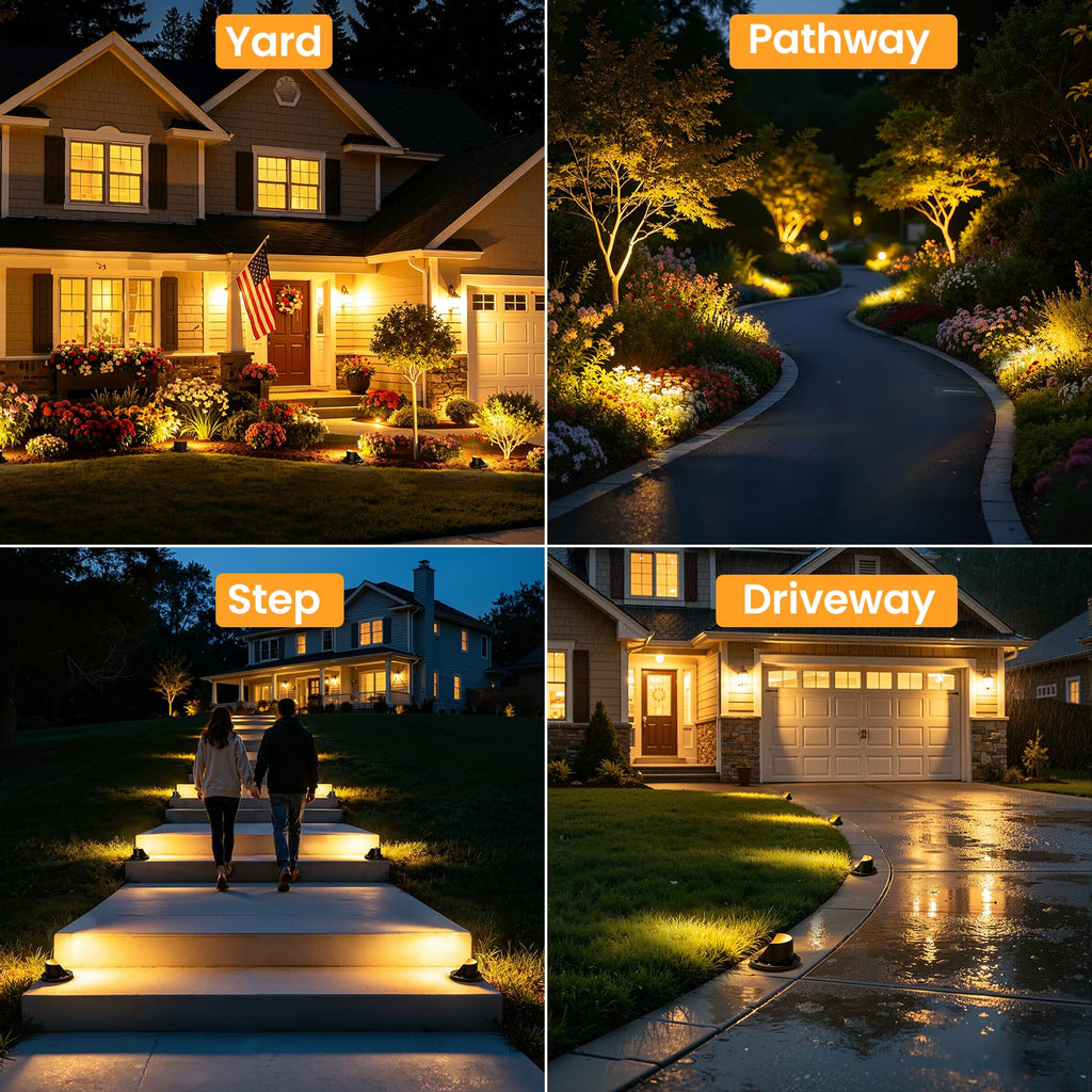 Low Voltage Landscape Lighting Kit, 2200K-6500K Well Lights 12Pack