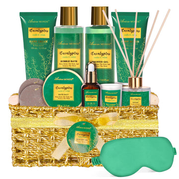 Gift Baskets for Women & Men, 13pcs Eucalyptus Spa Gifts for Women