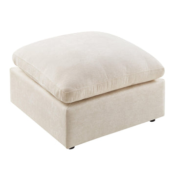 Upholstered Square Modular Ottoman for Modular Sectional Sofa, Ottoman Footrest and Seat Cube, Chenille