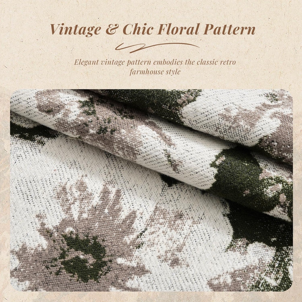 Vintage Floral 24x24 Inch Euro Pillow Cover 1 Pack, Beige