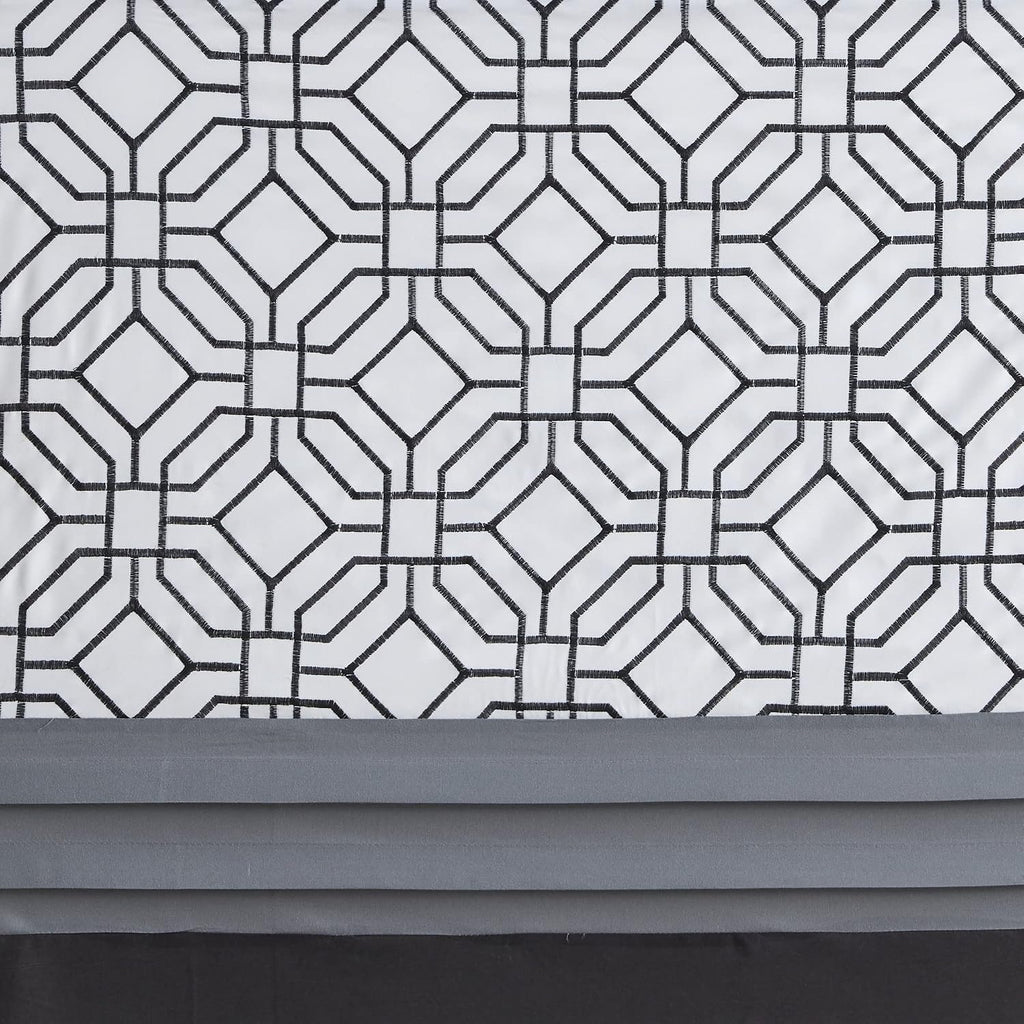 Donnell Shower Curtain , 72 x 72, Black/Gray | Microfiber, Adds Privacy, Machine Washable, Geometric Pattern