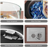 Fire Pit Table Propane Fire Pit 28 Inch 40,000 BTU 2 Piece Gas Fire Pits with Wind Guard Tank Table Glass Rocks Protective Cover, CSA Certified, for - Image 3