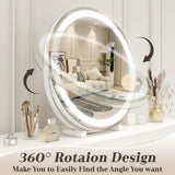Makeup Mirror with Lights, 18 Inch Vanity Mirror with Lights, Lighted Makeup Mirror, Smart Touch Control Round Lighted