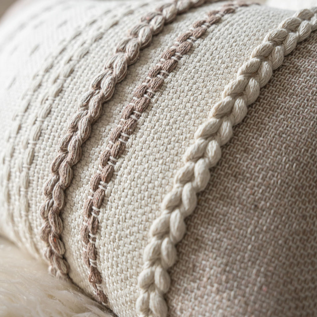 Boho Throw Pillow Covers 18x18 Inch Set of 2, Khaki Textured Decorative Couch Pillow Cases for Farmhouse Home Decor