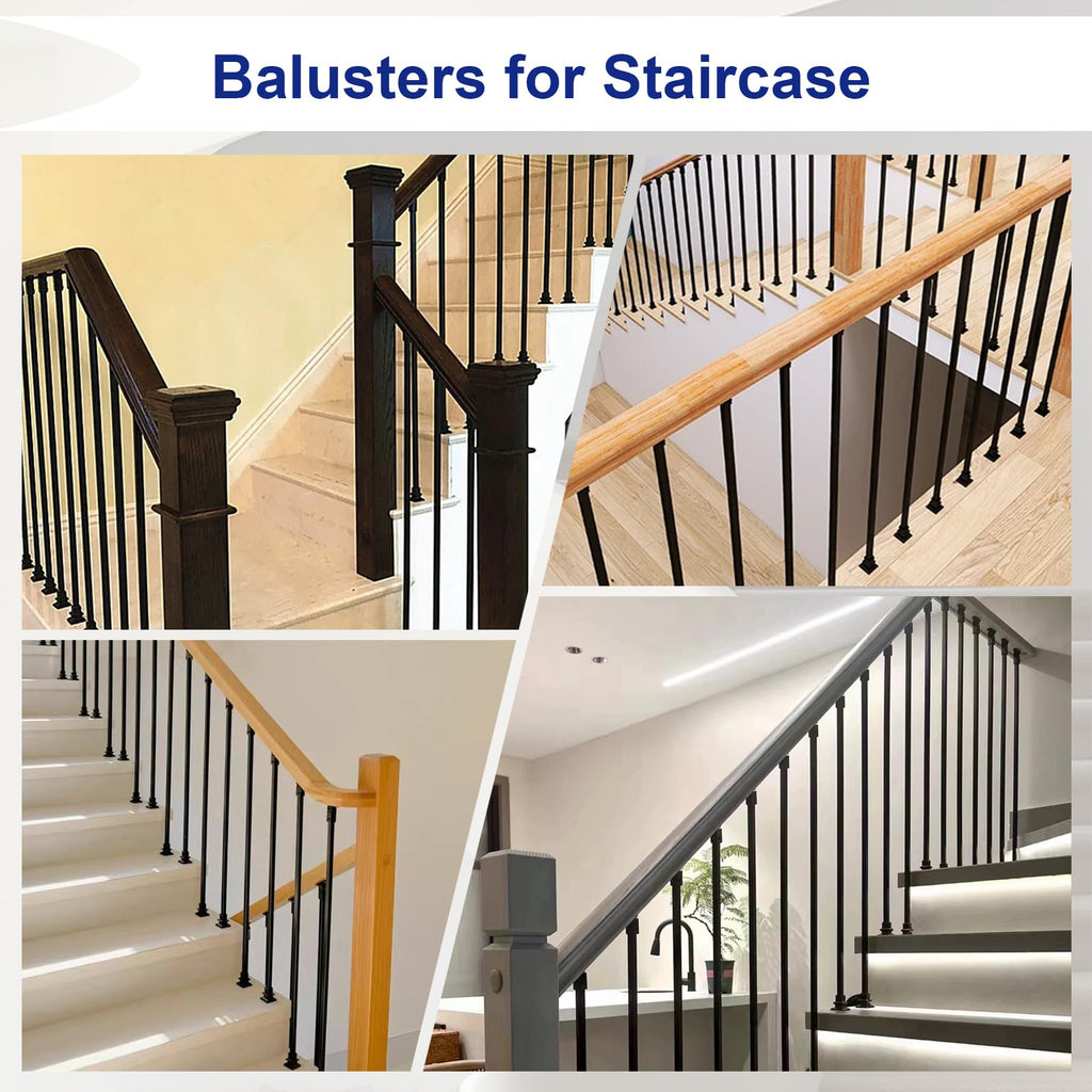30-Pack Iron Balusters for Staircase Interior, 44" Hollow Spindles