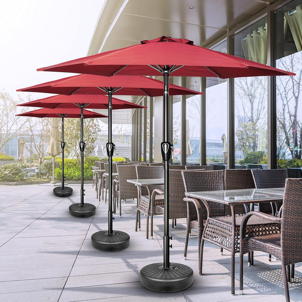 9' Patio Umbrella Outdoor Table Market Yard Umbrella with Push Button Tilt/Crank - Red
