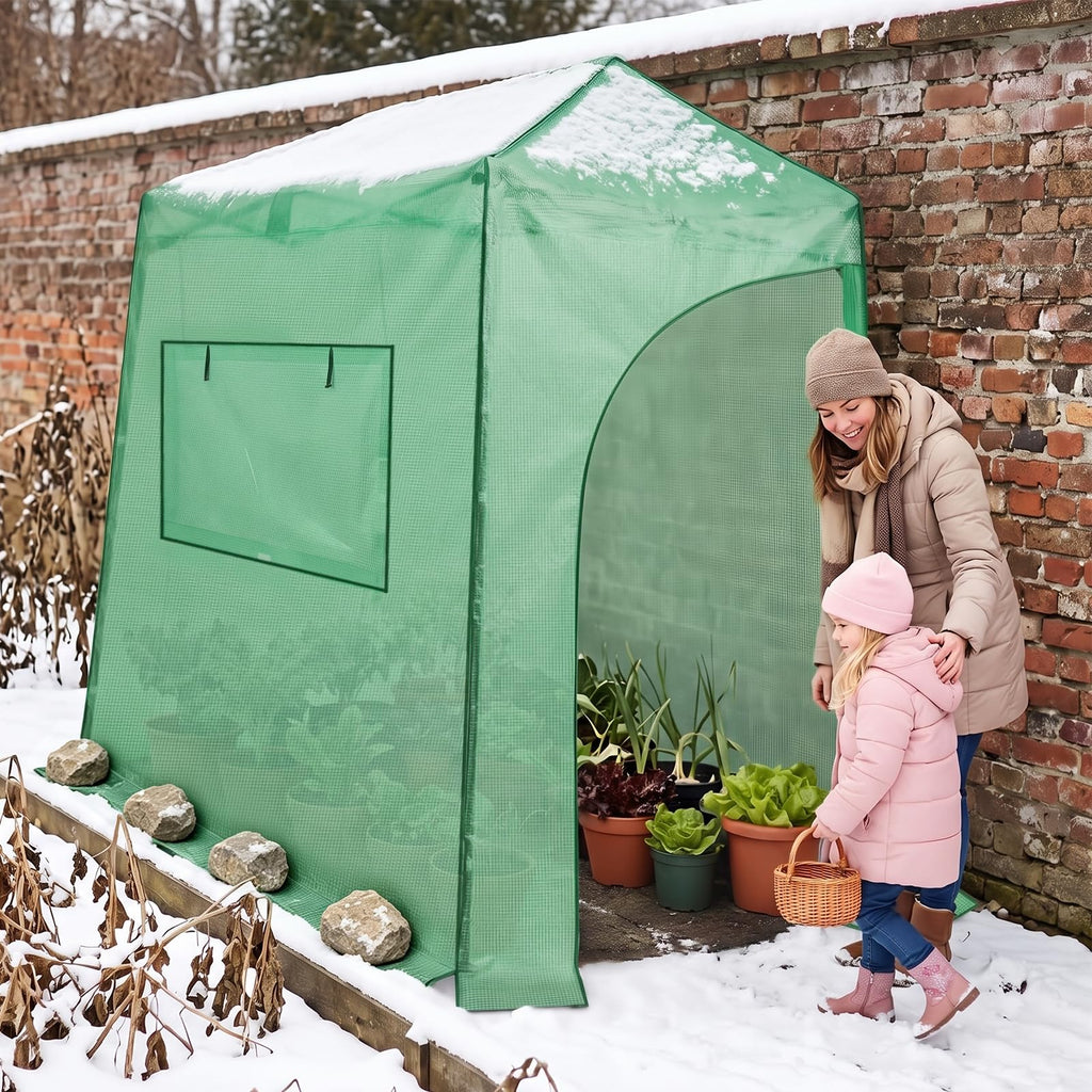9x4 Easy Setup Pop Up Greenhouse, Lean-To Design, Clear/Green