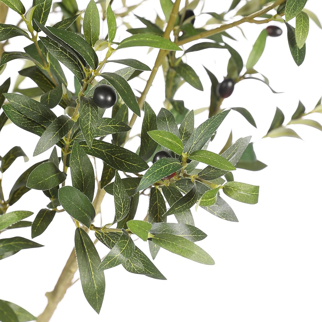 Olive Trees Artificial Indoor, 8ft Tall Faux Olive Tree with Natural Branches and Realistic Leaves, Artificial Olive