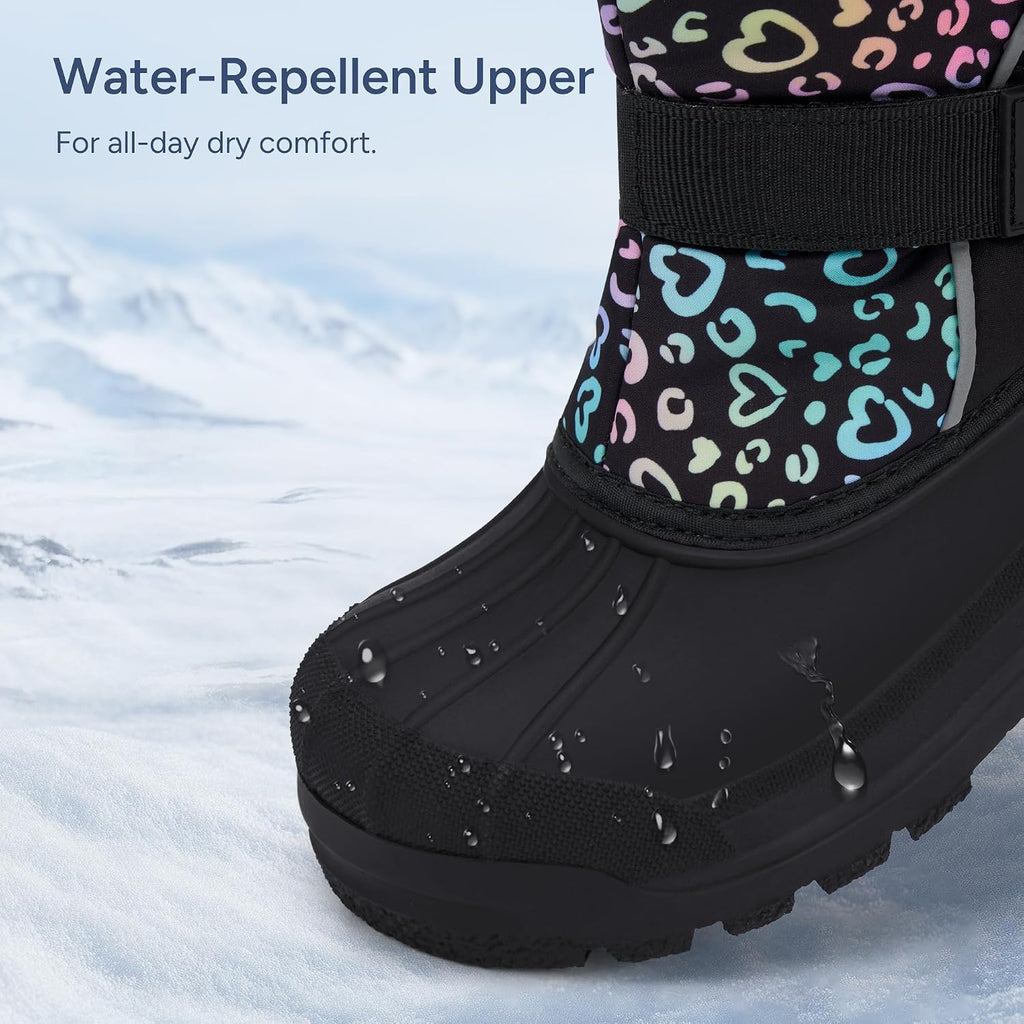Kids Snow Boots Boys Girls Waterproof Zipper Winter Boots
