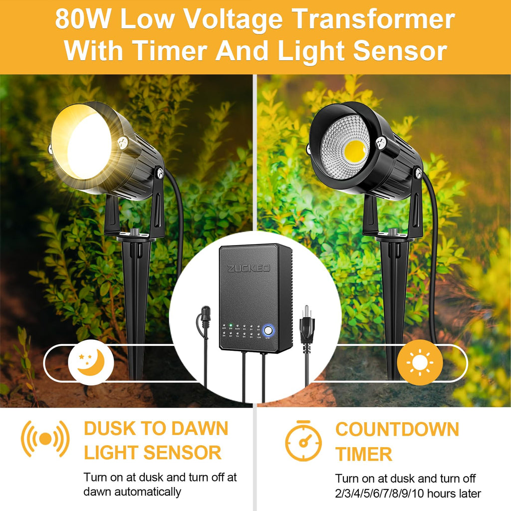 All-in-One Low Voltage Landscape Lighting Kit, 5W LED Landscape Lights with Transformer, 120FT Wire and Connectors