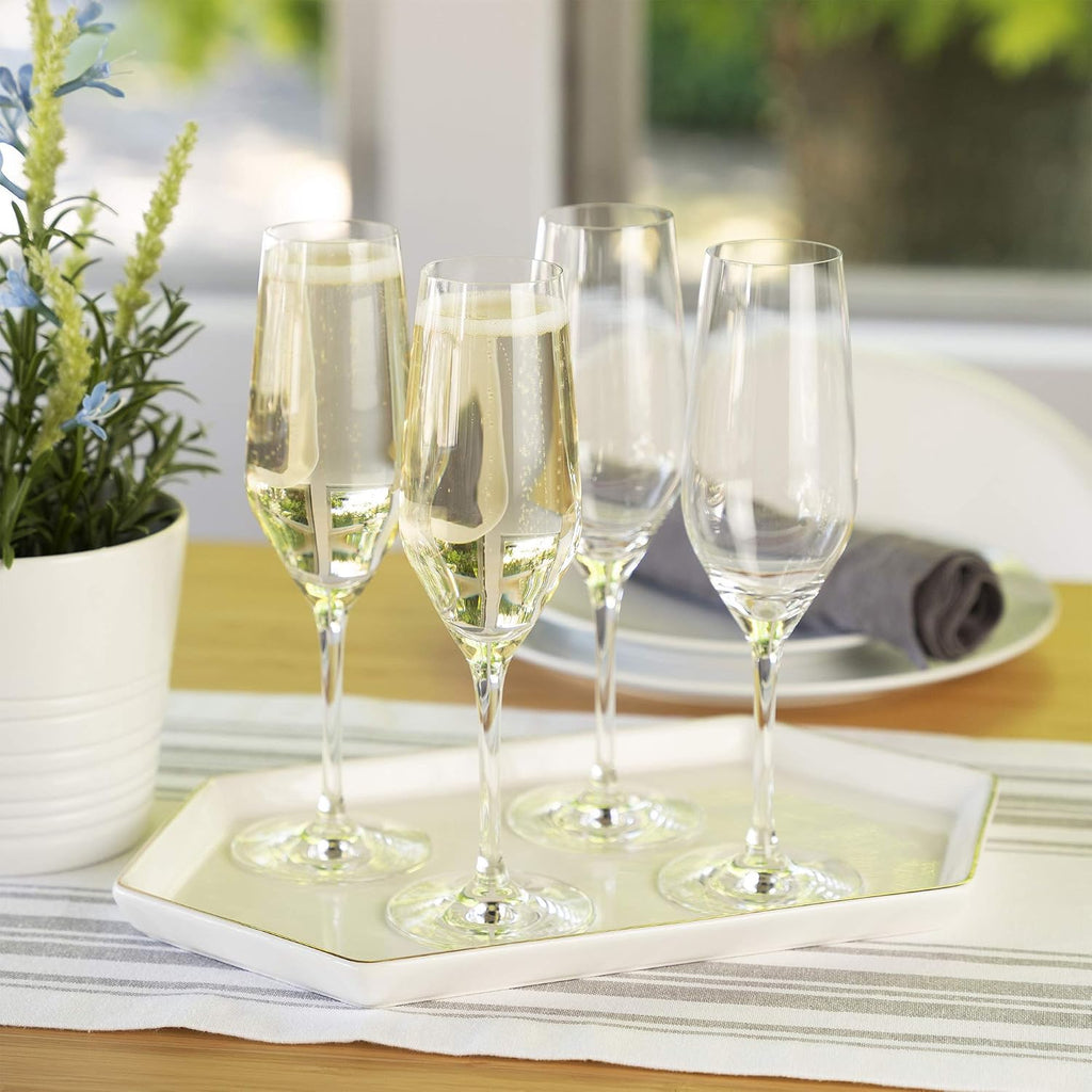 Style Champagne Flutes, Elegant Crystal Champagne Glasses Gift Set, Perfect for Prosecco, Sparkling Rose, Mocktails