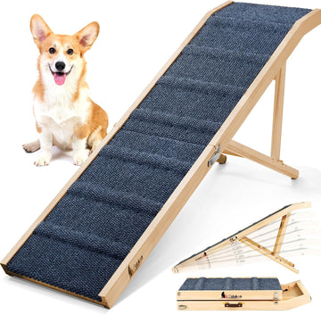 2026 Upgraded Dog Ramp for Bed, 64" Long Foldable Pet Ramp for Small Large Dogs, Dog Ramps for High Beds, High